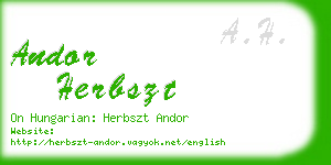 andor herbszt business card